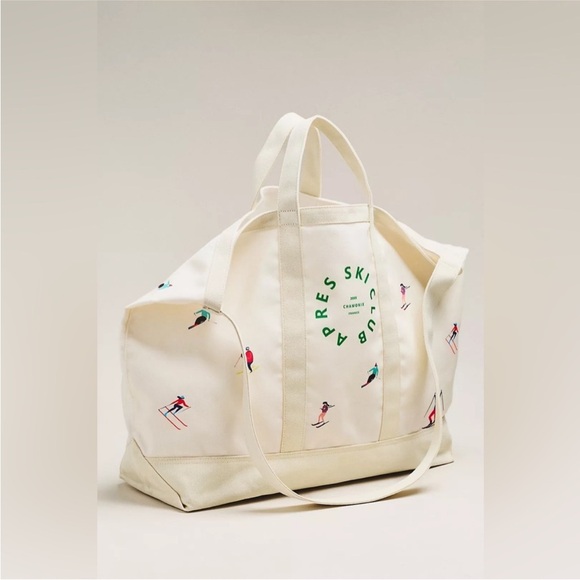 Anthropologie Handbags - Anthropologie Oversized Slouchy Printed Apres Ski Club Canvas Tote